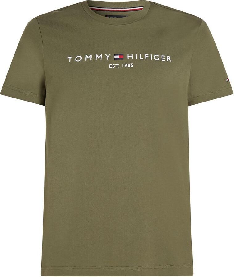 Tommy Hilfiger slim T-shirt donkergroen - Foto 4