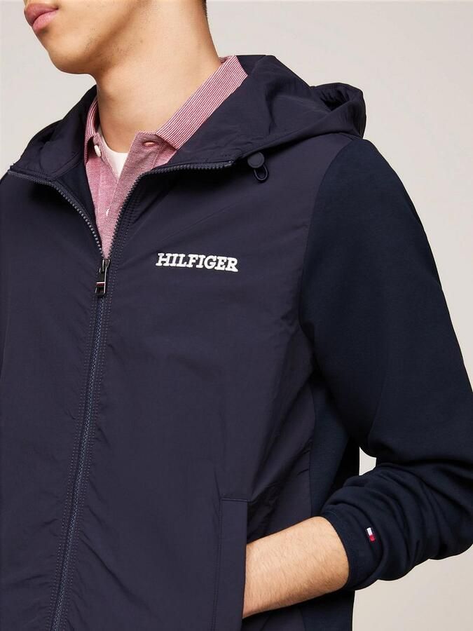 TOMMY HILFIGER Heren Truien & Vesten Monotype Mix Media H Blauw - Foto 3