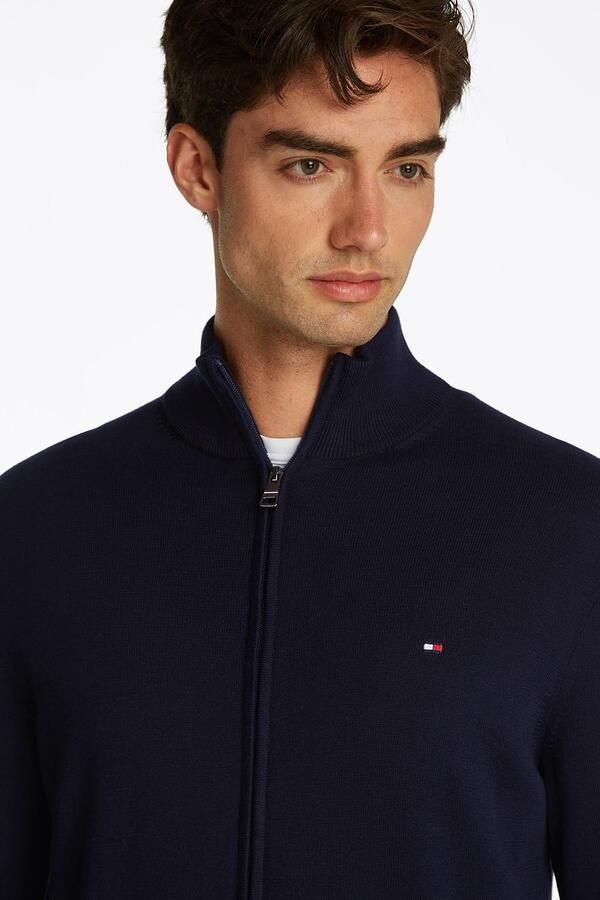 Tommy Hilfiger Gebreid jack met logostitching model 'ESSENTIAL' - Foto 4