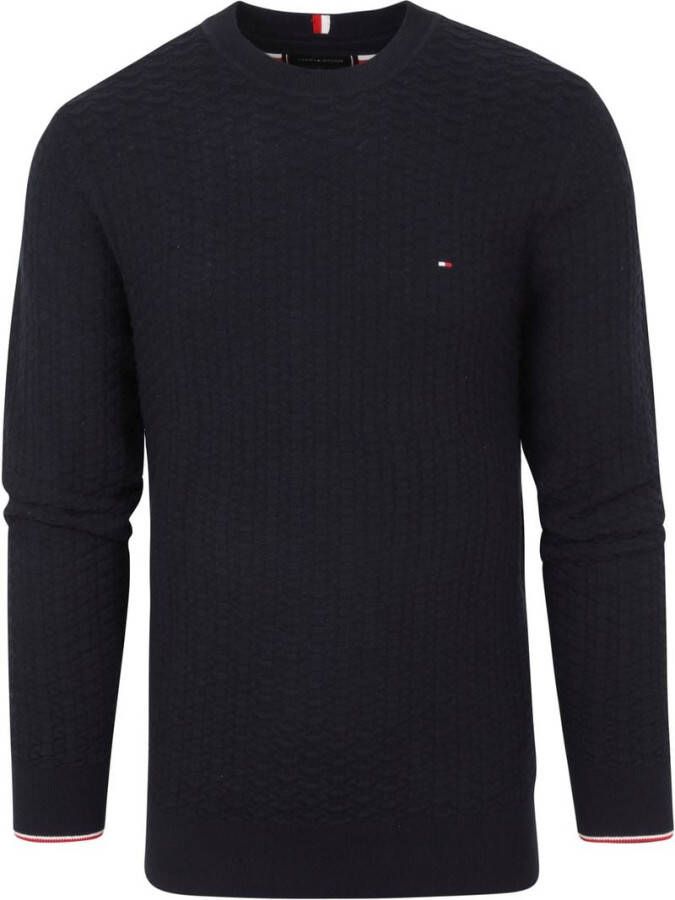 TOMMY HILFIGER Heren Truien & Vesten Exaggerated Structure Crew Neck Donkerblauw