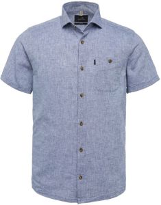 Vanguard Short sleeve shirt cotton linen Blauw Heren