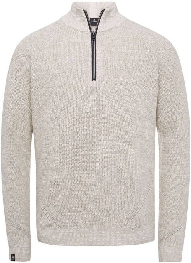 Vanguard Trui Knitted Half Zip Beige