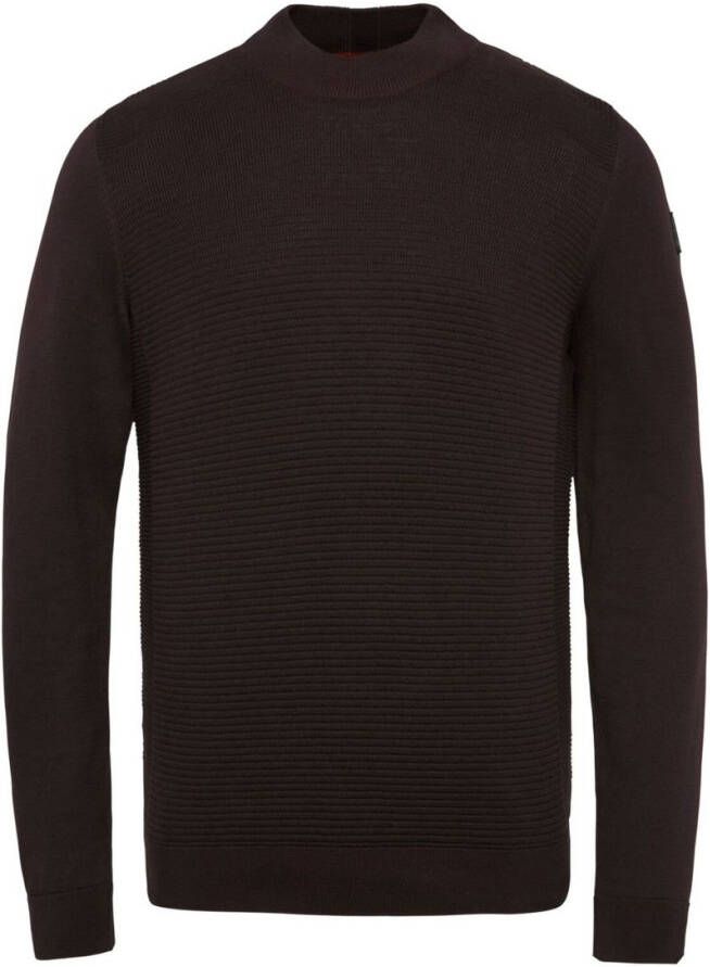 Vanguard Mock neck cotton dark aubergine Paars Heren