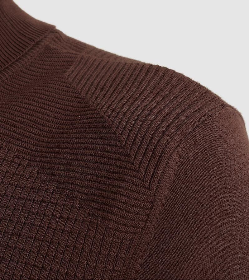Vanguard Sweater Coltrui Structuur Bruin