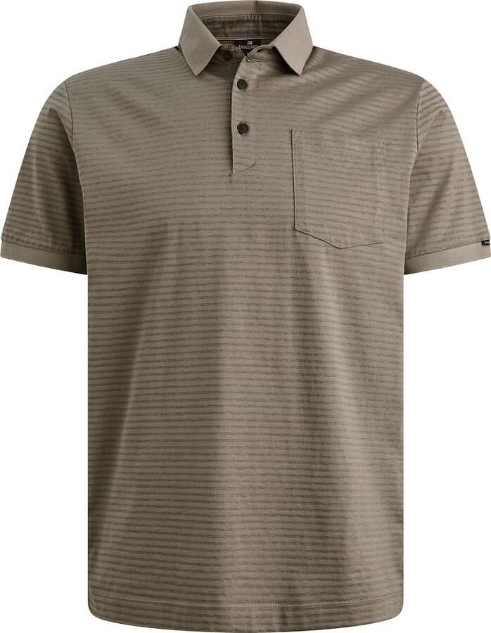 Vanguard Jersey Poloshirt Streep Taupe