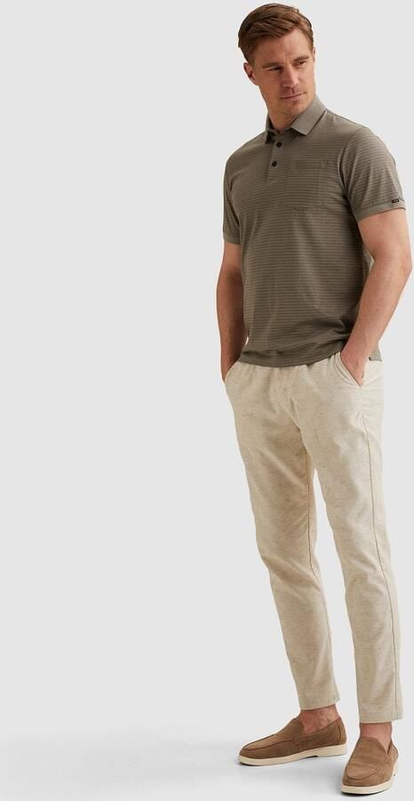 Vanguard Jersey Poloshirt Streep Taupe - Foto 4