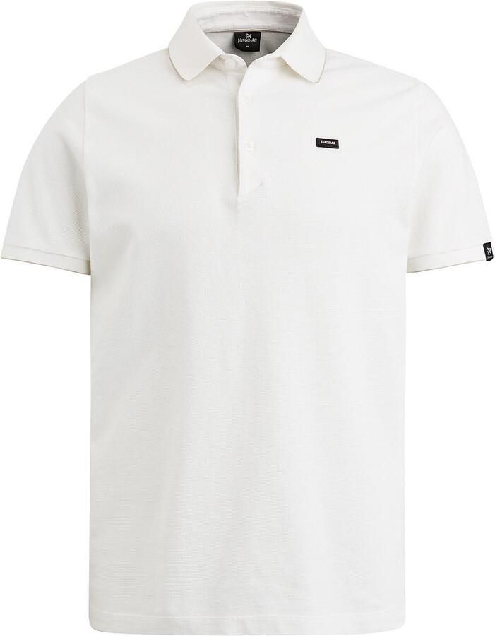 VANGUARD Heren Polo's & T-shirts Short Sleeve Polo Pique Waffle Structure Ecru