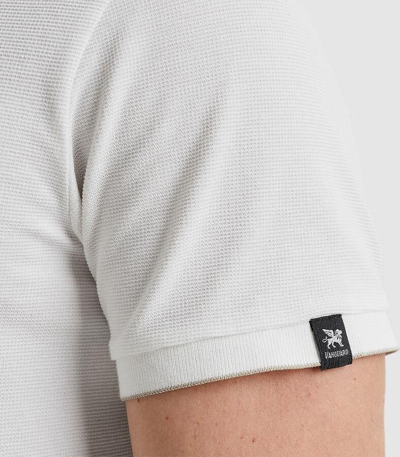 VANGUARD Heren Polo's & T-shirts Short Sleeve Polo Pique Waffle Structure Ecru - Foto 3