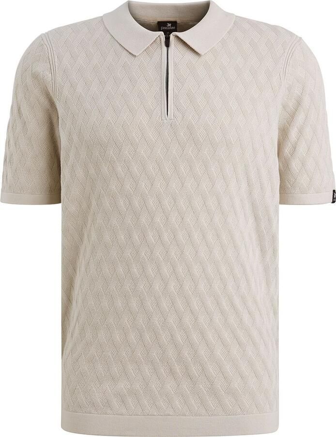 Vanguard T-shirt Knitted Poloshirt Half-Zip Ecru - Foto 3