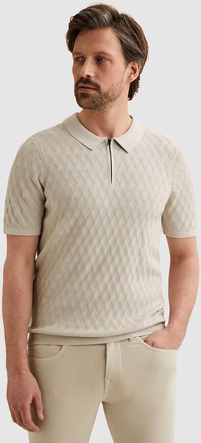 Vanguard T-shirt Knitted Poloshirt Half-Zip Ecru - Foto 6