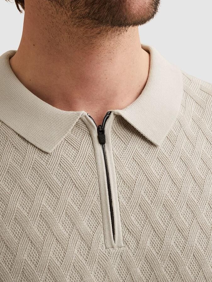 Vanguard T-shirt Knitted Poloshirt Half-Zip Ecru - Foto 4