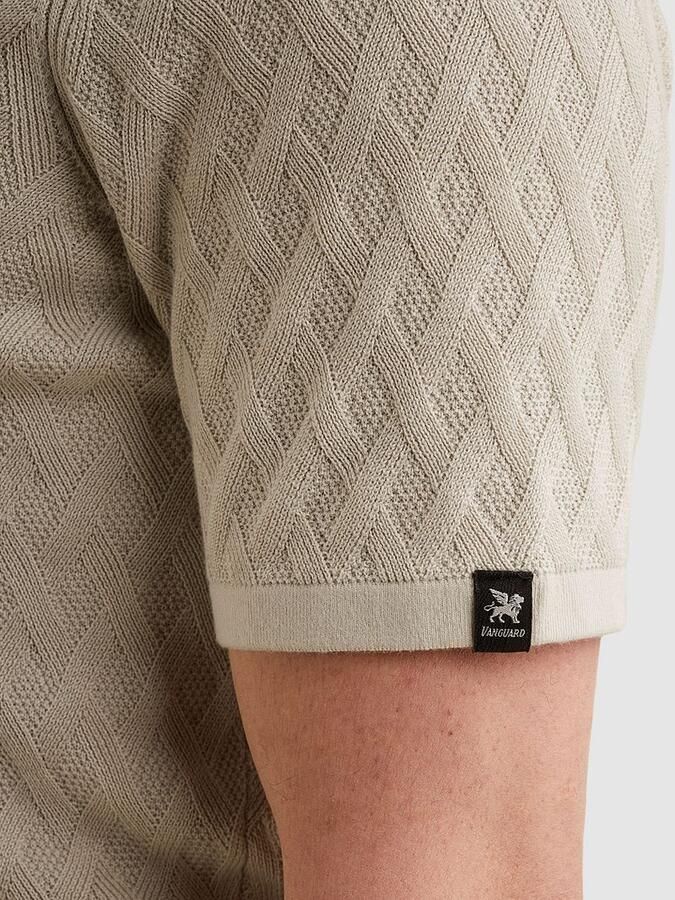 Vanguard T-shirt Knitted Poloshirt Half-Zip Ecru - Foto 5