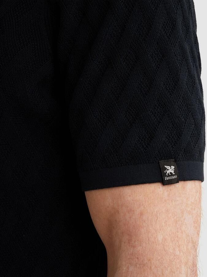 Vanguard Polo Shirt Korte Mouw Knitted Poloshirt Half-Zip Navy - Foto 4
