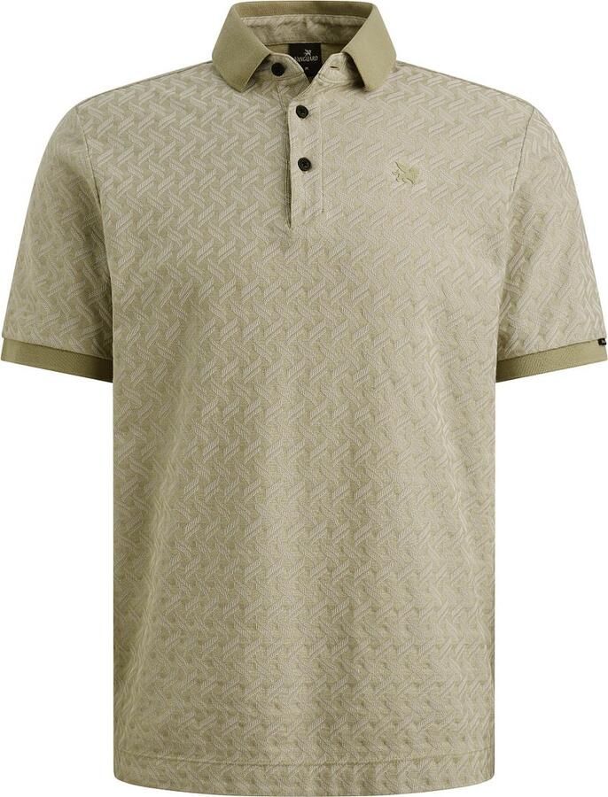 Vanguard Polo Shirt Korte Mouw Knitted Poloshirt Jacquard Print Groen - Foto 3