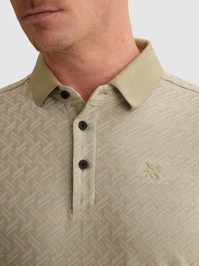Vanguard Polo Shirt Korte Mouw Knitted Poloshirt Jacquard Print Groen - Foto 4