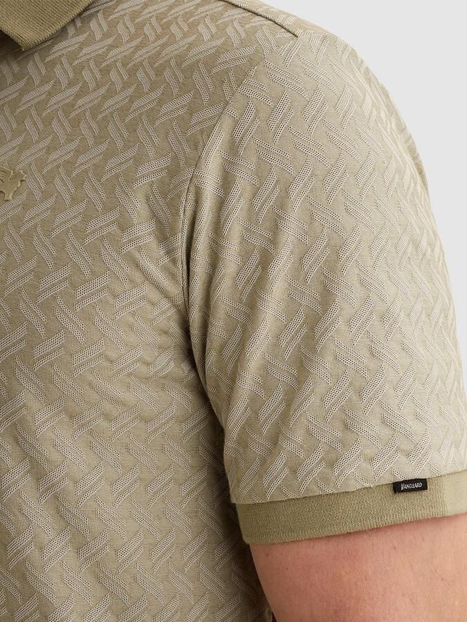 Vanguard Polo Shirt Korte Mouw Knitted Poloshirt Jacquard Print Groen - Foto 5