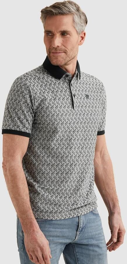 Vanguard Knitted Poloshirt Jacquard Print Navy - Foto 4