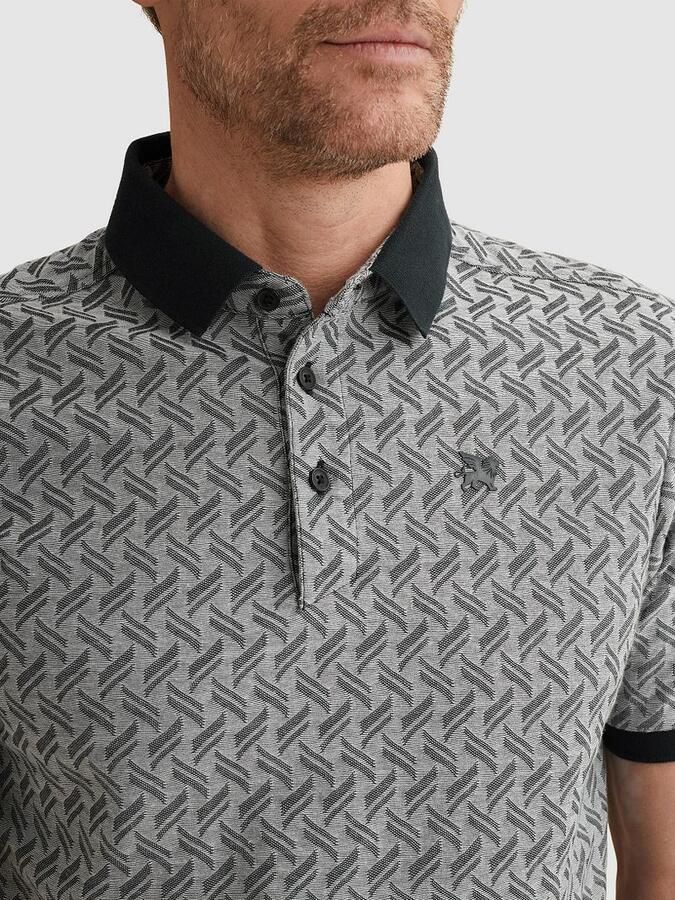 Vanguard Knitted Poloshirt Jacquard Print Navy - Foto 2