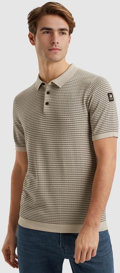 Vanguard Knitted Poloshirt Print Beige - Foto 4