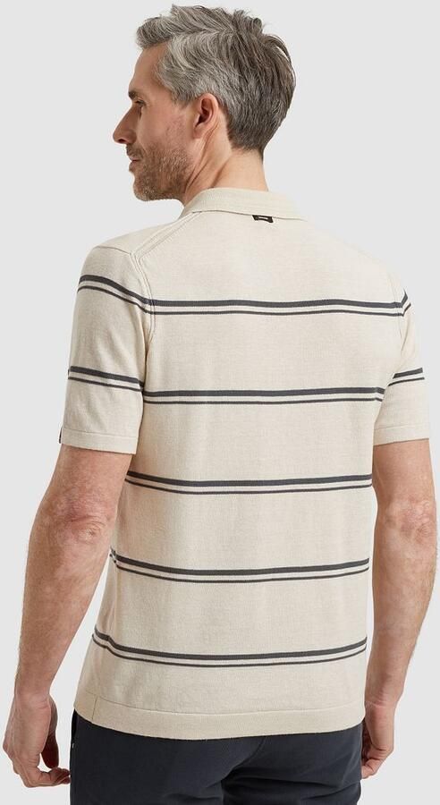 Vanguard regular gestreepte polo met linnen beige - Foto 4
