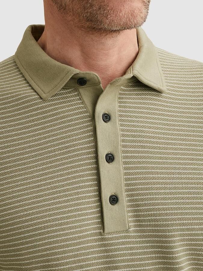 Vanguard Knitted Poloshirt Streep Groen - Foto 2