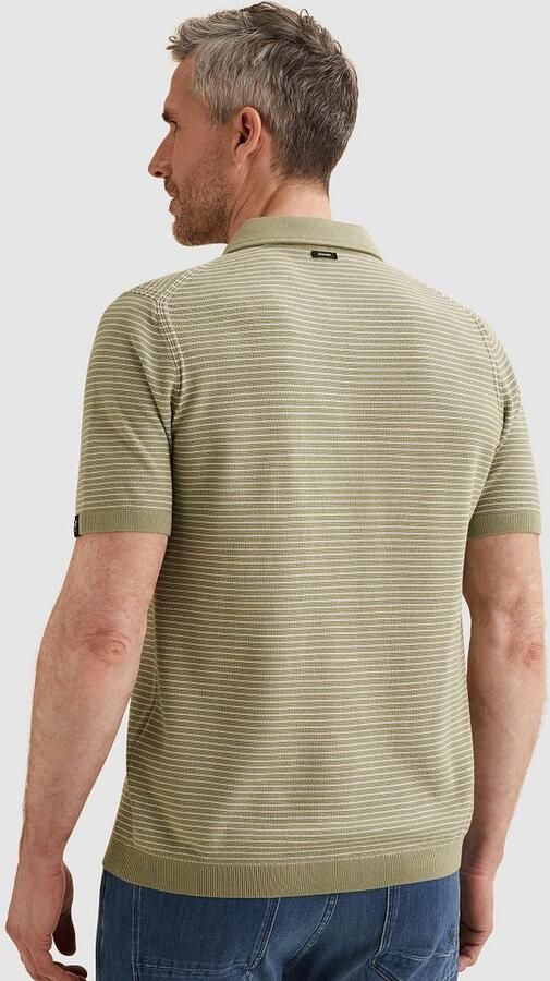 Vanguard Knitted Poloshirt Streep Groen - Foto 4