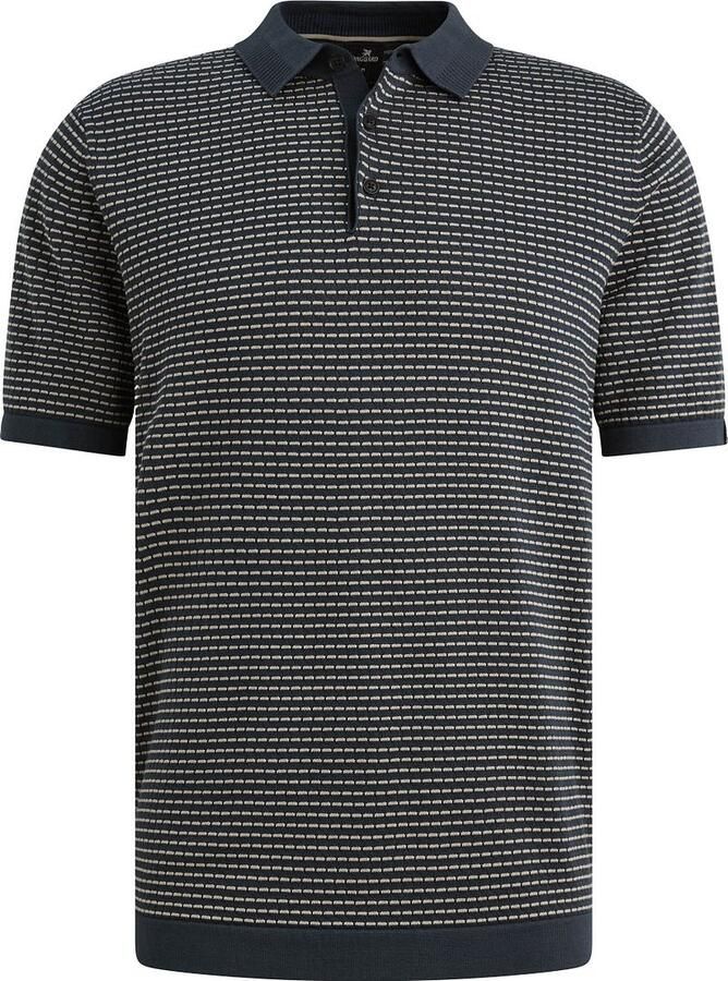 Vanguard Polo Shirt Korte Mouw Knitted Poloshirt Streep Navy - Foto 2