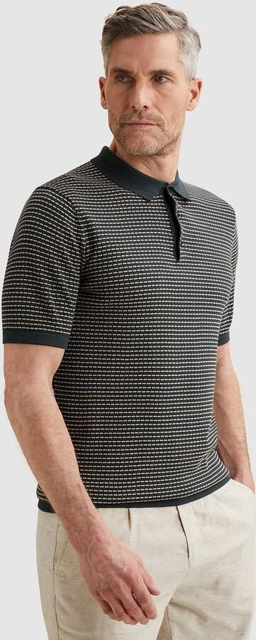 Vanguard Polo Shirt Korte Mouw Knitted Poloshirt Streep Navy - Foto 5