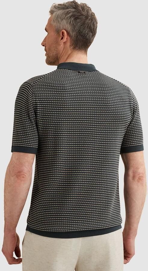 Vanguard Polo Shirt Korte Mouw Knitted Poloshirt Streep Navy - Foto 4
