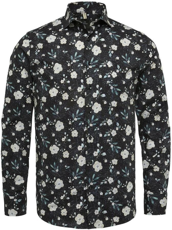Vanguard Long sleeve shirt print on poplin black onyx Grijs Heren - Foto 3