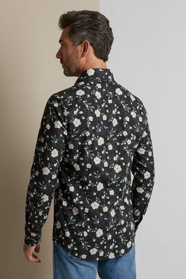 Vanguard Long sleeve shirt print on poplin black onyx Grijs Heren - Foto 3