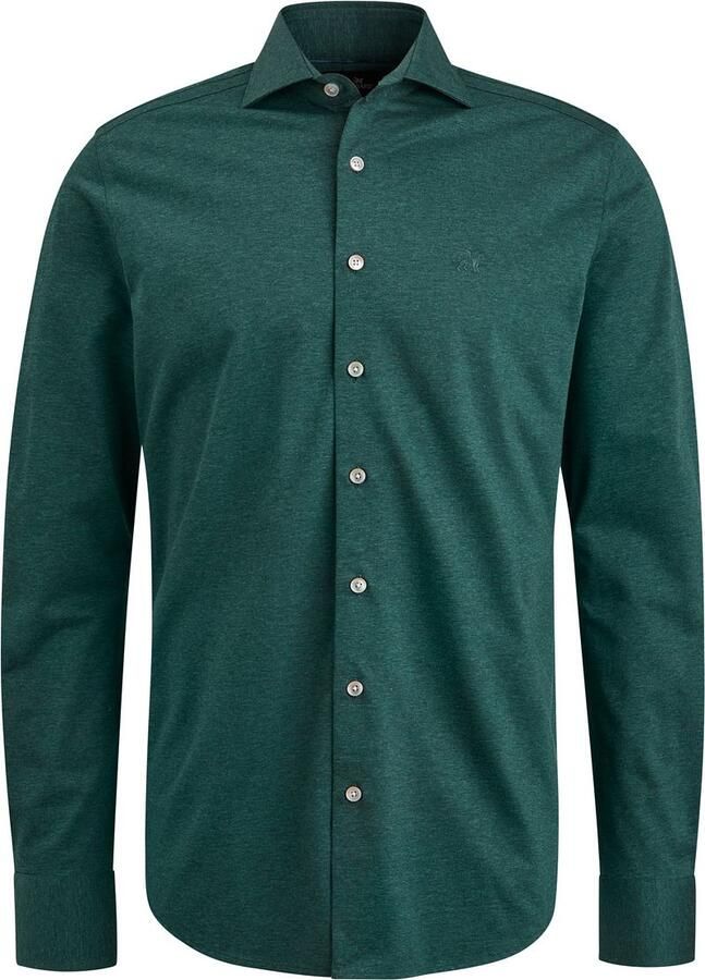 Vanguard regular fit strijkvrij overhemd met logo donkergroen
