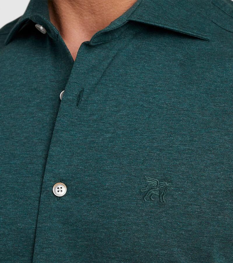 Vanguard regular fit strijkvrij overhemd met logo donkergroen - Foto 2