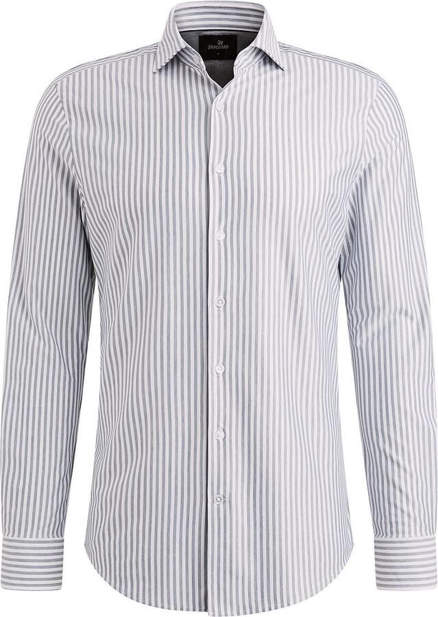 Vanguard Overhemd Elevated Knit Streep Blauw