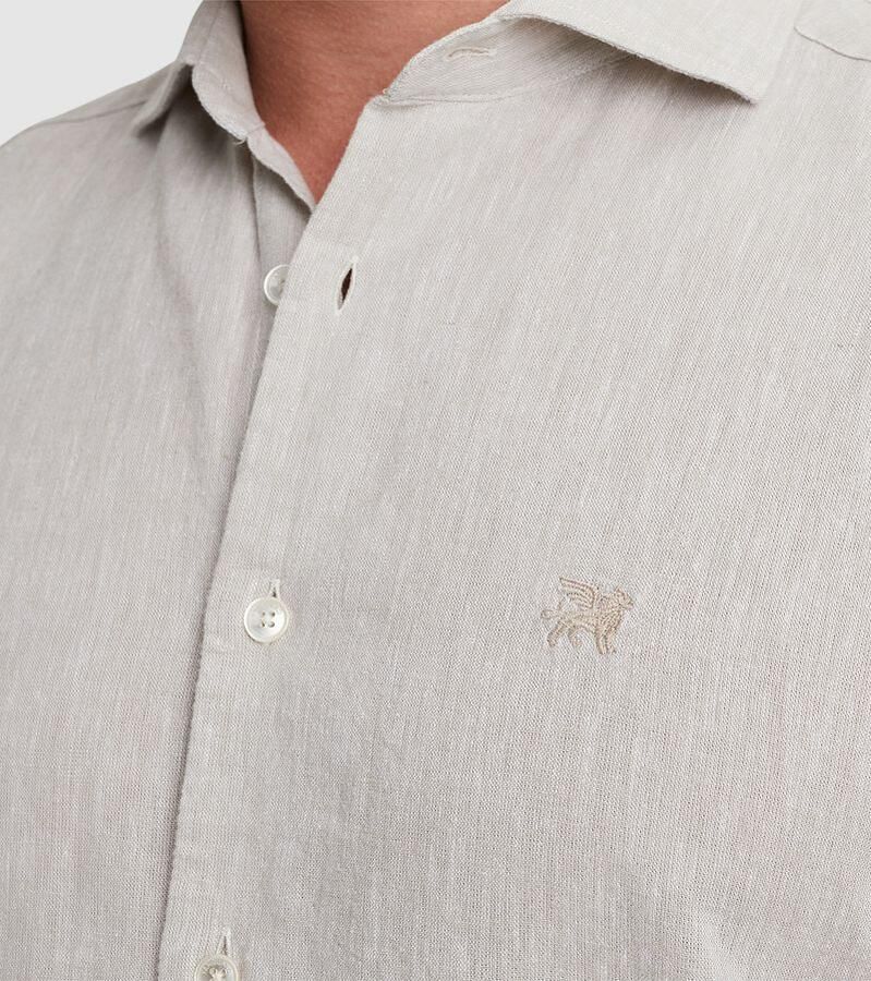Vanguard Overhemd Lange Mouw Overhemd Linnen Beige