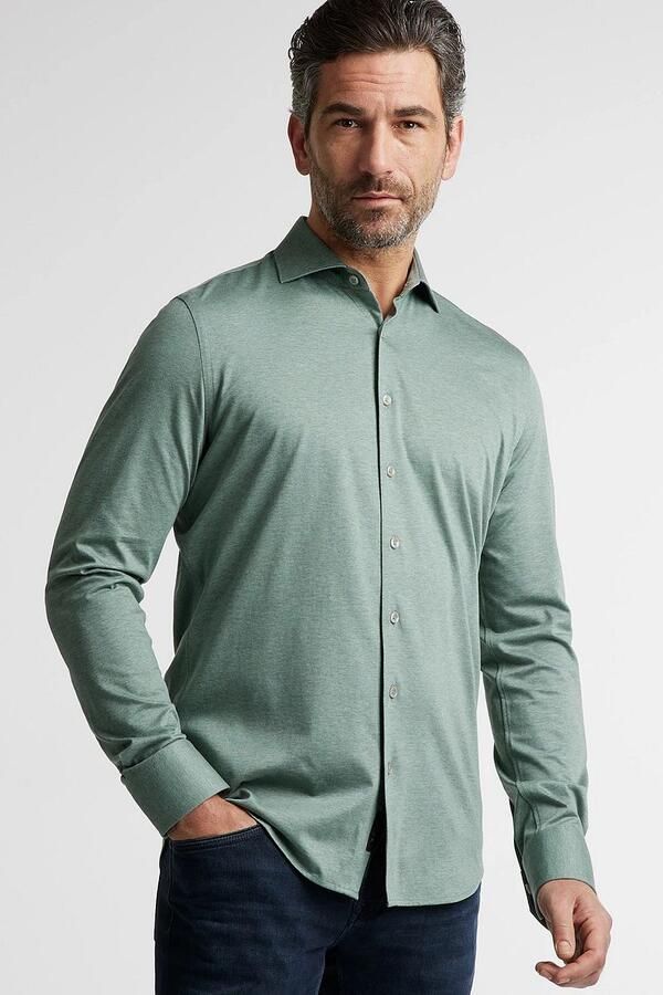 Vanguard gemêleerd slim fit overhemd 6126 mintgroen - Foto 2