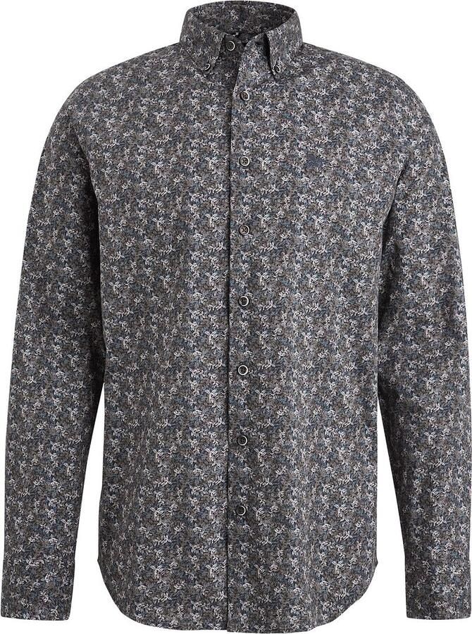 Vanguard Gedrukt lange mouw poplin overhemd Black Heren