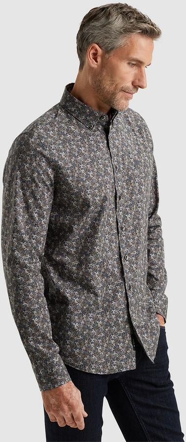 Vanguard Gedrukt lange mouw poplin overhemd Black Heren - Foto 6