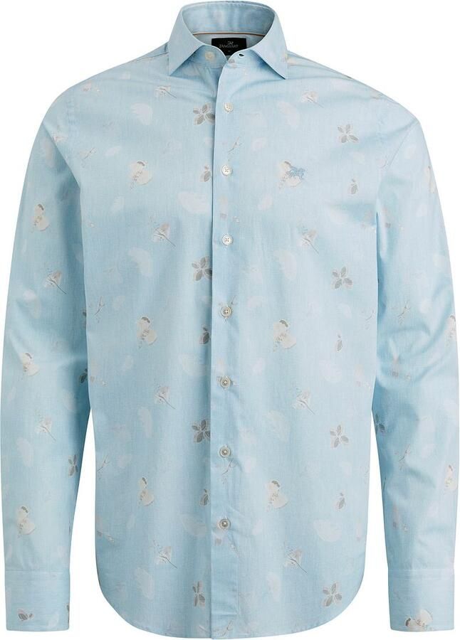 Vanguard regular fit overhemd met all over print lichtblauw