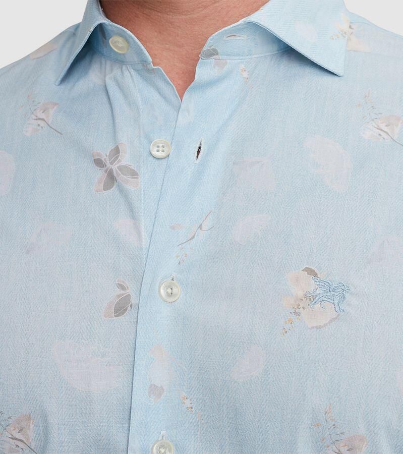 Vanguard regular fit overhemd met all over print lichtblauw - Foto 2