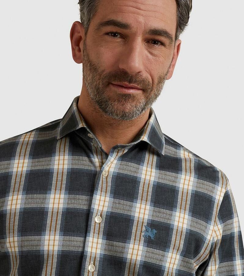 Vanguard Overhemd Lange Mouw Overhemd Ruit Donkerblauw - Foto 4