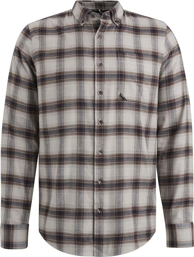 Vanguard Overhemd Lange Mouw Overhemd Ruiten Taupe