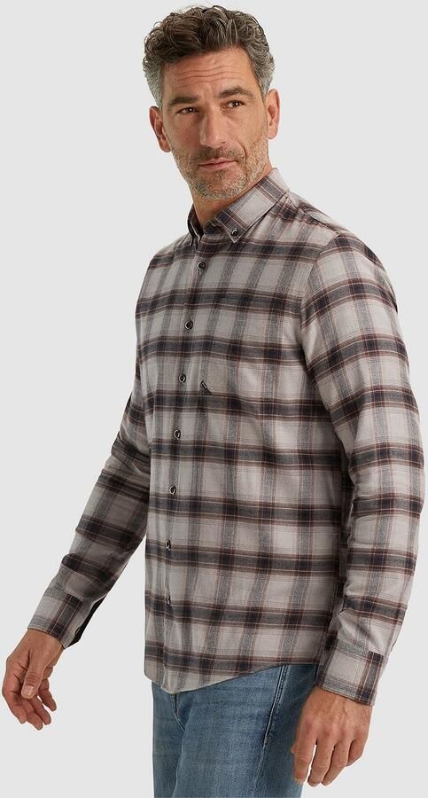 Vanguard Overhemd Lange Mouw Overhemd Ruiten Taupe - Foto 5