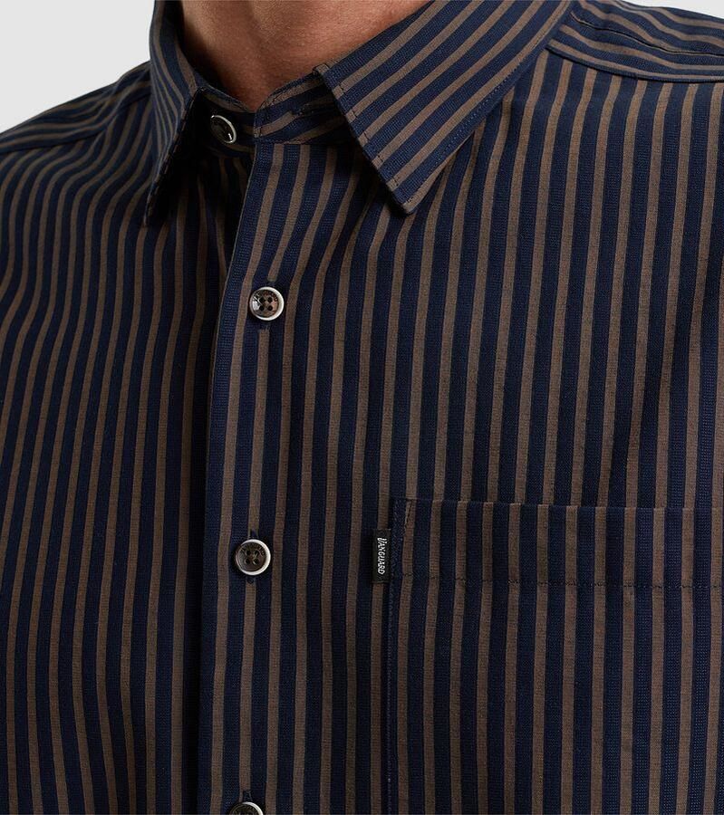 Vanguard Overhemd Lange Mouw Overhemd Strepen Navy Bruin