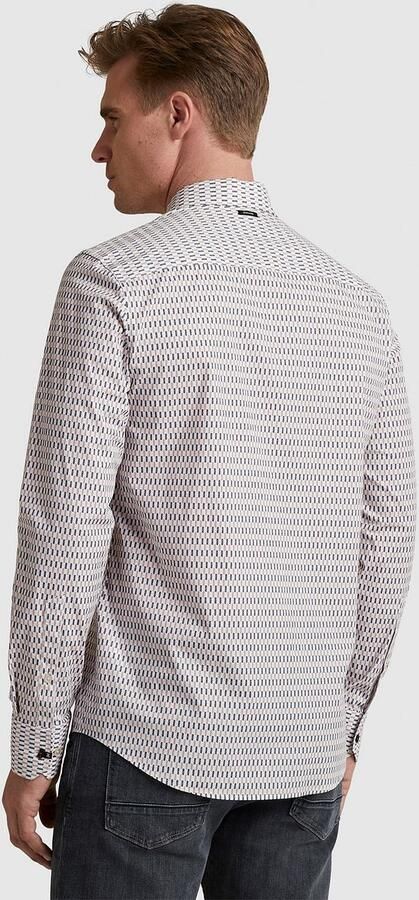 VANGUARD Heren Overhemden Long Sleeve Shirt Print On Poplin Stretch Gebroken Wit - Foto 3