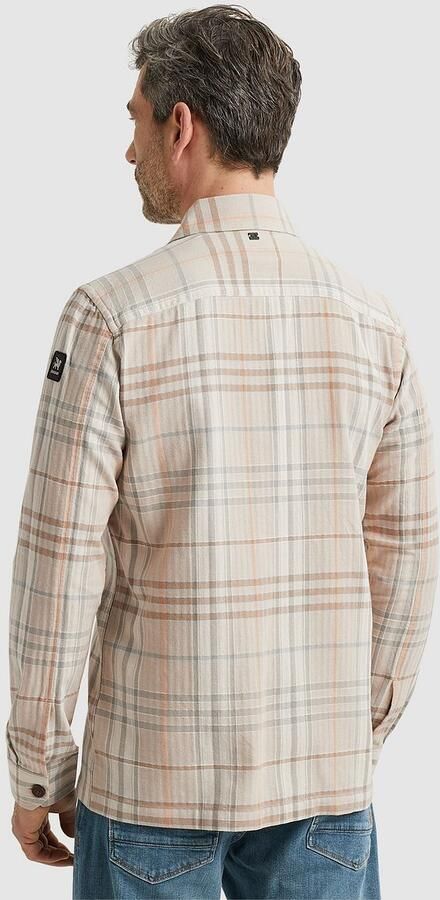 Vanguard Geweven Check Lange Mouw Shirt Beige Heren - Foto 4