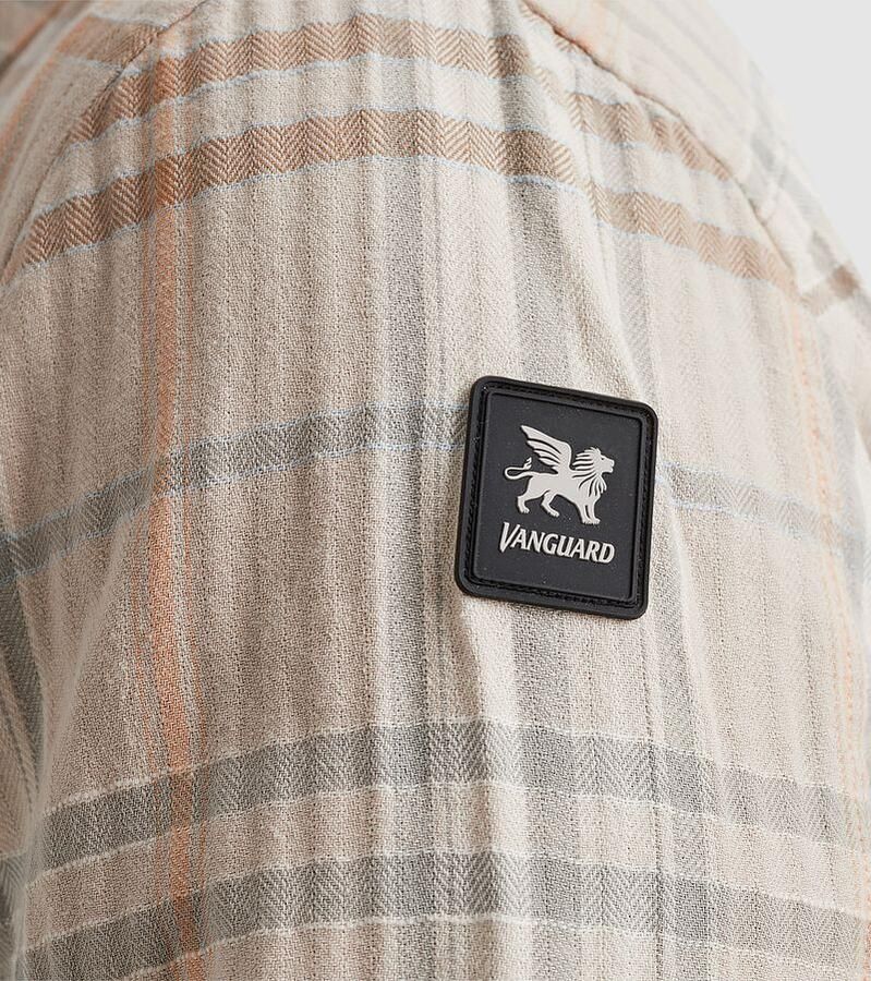 Vanguard Geweven Check Lange Mouw Shirt Beige Heren - Foto 3