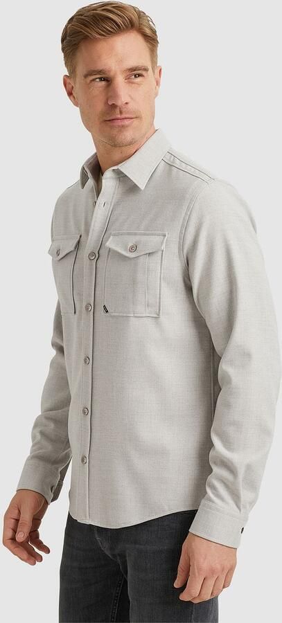 Vanguard Melange Twill Lange Mouw Shirt Blue Heren - Foto 3