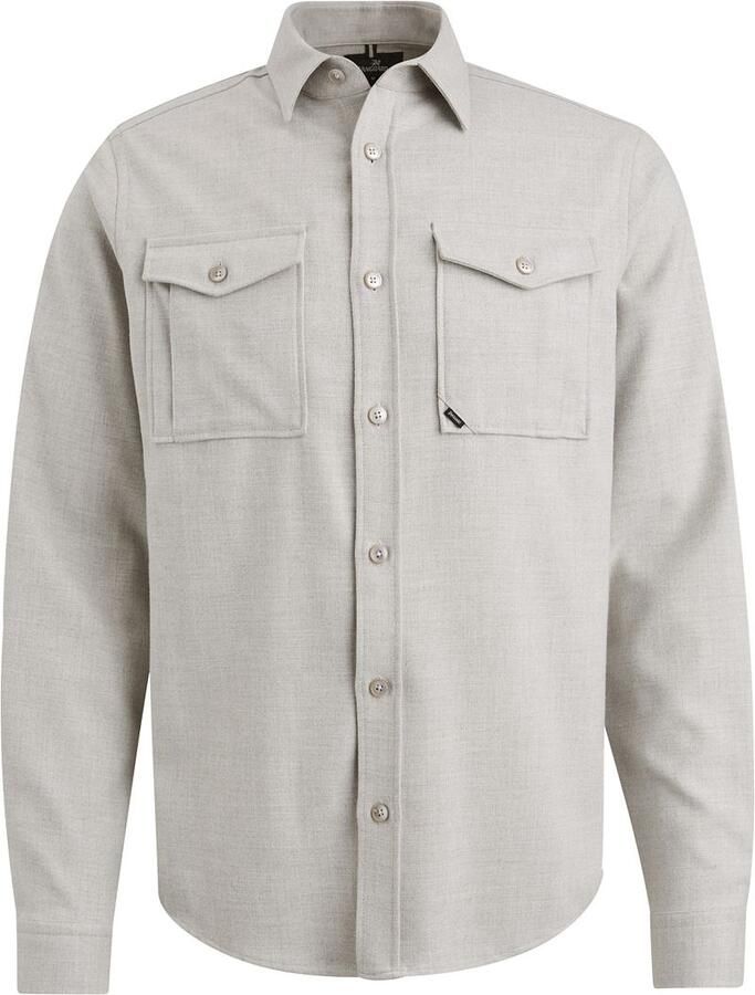 Vanguard Melange Twill Lange Mouw Shirt Blue Heren