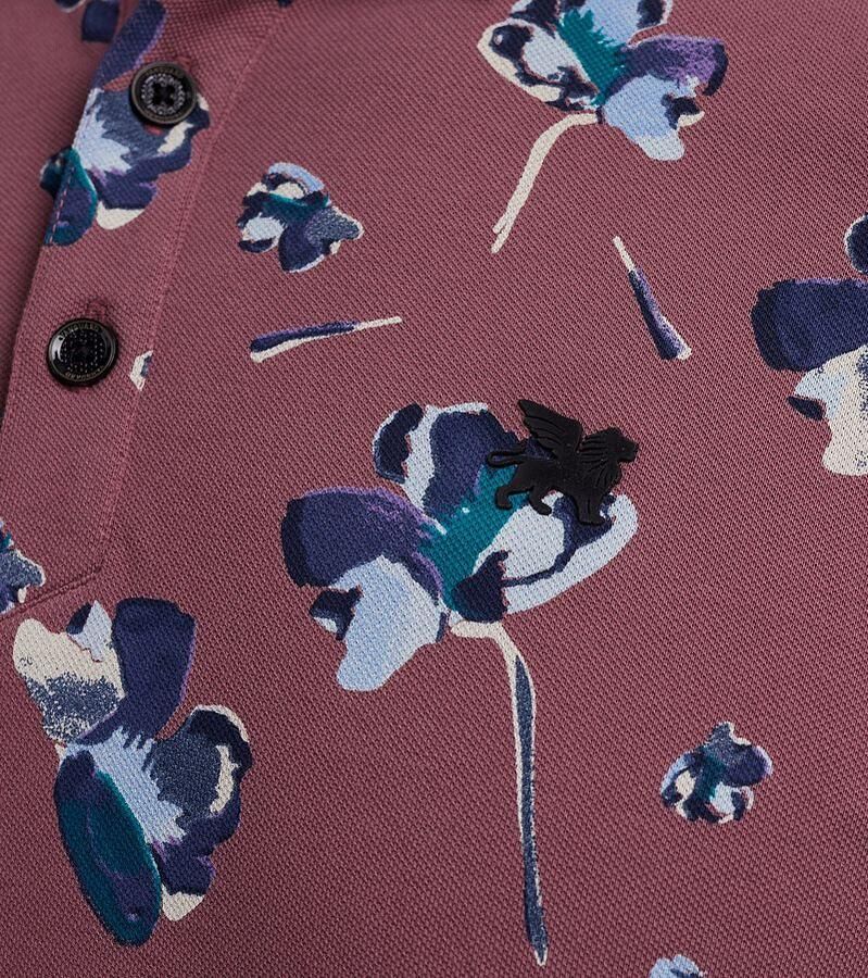 Vanguard Poloshirt Piqué Bloemen Donkerroze - Foto 2